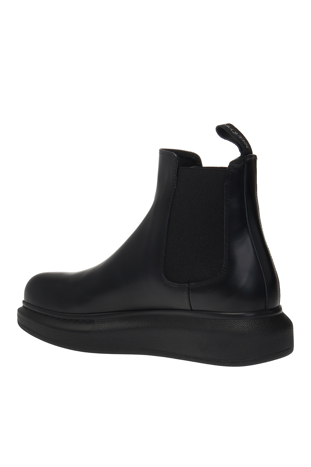 Leather ankle boots with logo Alexander McQueen - IetpShops US